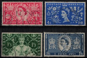 Great Britain #313-6  CV $5.95  Queen Elizabeth Coronation