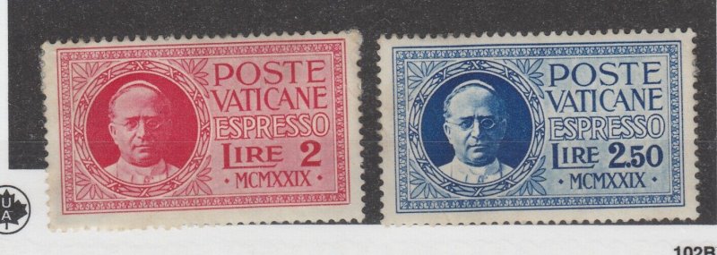 Vatican City 1929 Pope Pius Express Set SGE1/E2 MH JK2272