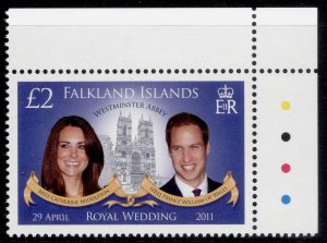 FALKLAND ISLANDS QEII SG1193, 2011 £2 Royal wedding, NH MINT.