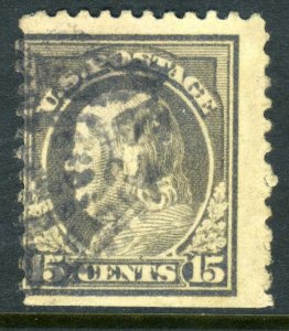 USA 1917 Franklin 15¢ Perf 11 Flat Pl Unwmk Scott 514 VFU A799