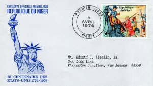 NIGER  1976 The 200th Anniversary of American Revolution  FDC13780