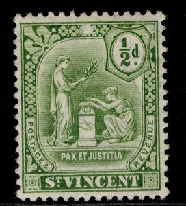 ST. VINCENT EDVII SG102, ½d green, M MINT.