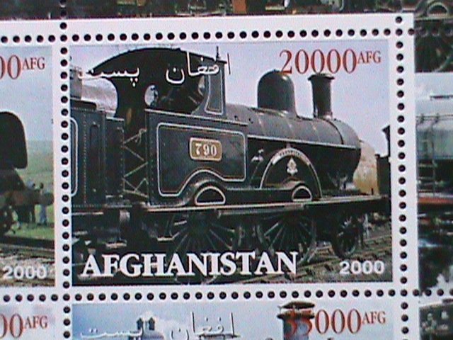 AFGHANISTAN-STAMP-2000 CLASSIC TRAINS  - MNH STAMP SHEET RARE