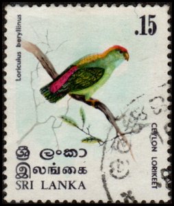 Sri Lanka 565 - Used - 15c Ceylon Lorikeet (1979)