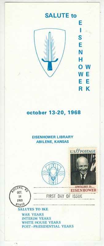 President DWIGHT EISENHOWER Library 1383 Scarce SALUTE TO IKE PRINTED CARD