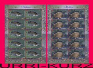 MOLDOVA 2014 Nature Fauna Fish Zander & Carp 2 m-s Sc840-841 Mi Klb.885-Klb.886