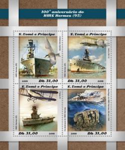 SAO TOME - 2018 - H M S  Hermes - Perf 4v Sheet - MNH