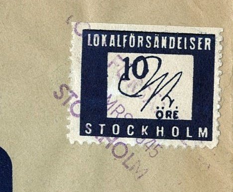Sweden Local Post Lokalpost Stockholm Localförsändelser 1945
