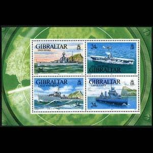 GIBRALTAR 1993 - Scott# 630 S/S WWII Warships NH