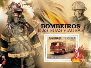 S. TOME & PRINCIPE 2010 - Firefighters S/s - YT 551, Mi 4435/BL.763