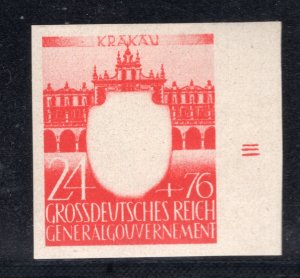 GERMANY 3rd REICH GENERALGOUVERNEMENT RARE 106 FU IMPERF & NO RELIEF PERFECT MNH