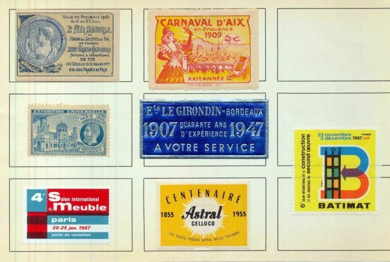 France Old/Modern MH Poster Labels x 50 (NT 3416