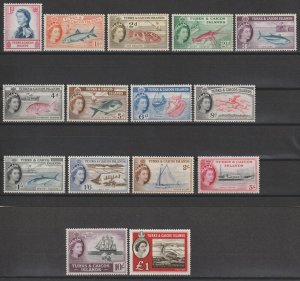 TURKS & CAICOS ISLANDS 1957 SG 237/253 MNH Cat £120