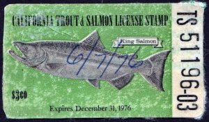 California Trout & Salmon License Stamp (1976) Used