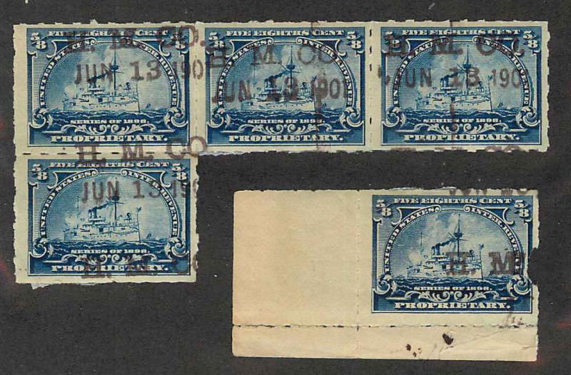 RB23p Used VF irregular block of 4 + corner copy