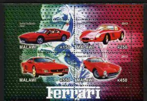 MALAWI - 2012 - Formula I Cars #2 - Perf 4v Sheet - MNH - Private Issue