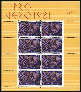 Sc# B479 Switzerland 1981 Swiss Air 50th semi postal mini sheet MNH CV $24.00