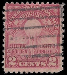 #655 2c Electric Light's Golden Jubilee 1929 Used
