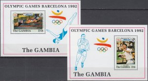 Gambia 1992 MNH Stamps Souvenir Sheet Scott 1274-1275 Sport Olympic Games Tennis