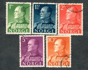 Norway #370 - 374 used singles