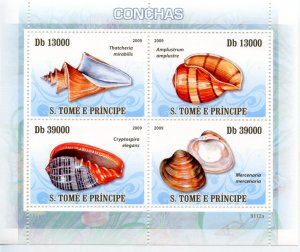 CLOSE OUT SAO TOME 2009 SHELLS SHEET MINT NH