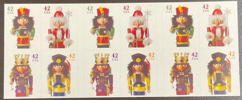 4360-4363  Christmas Nutcrackers MNH 42 c Convertible pane of 20  FV $8.40  2008