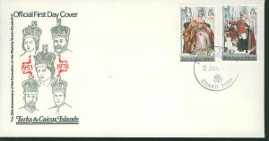 Turks & Caicos SC# 342-3 FDC Coronation Queen Elizabeth