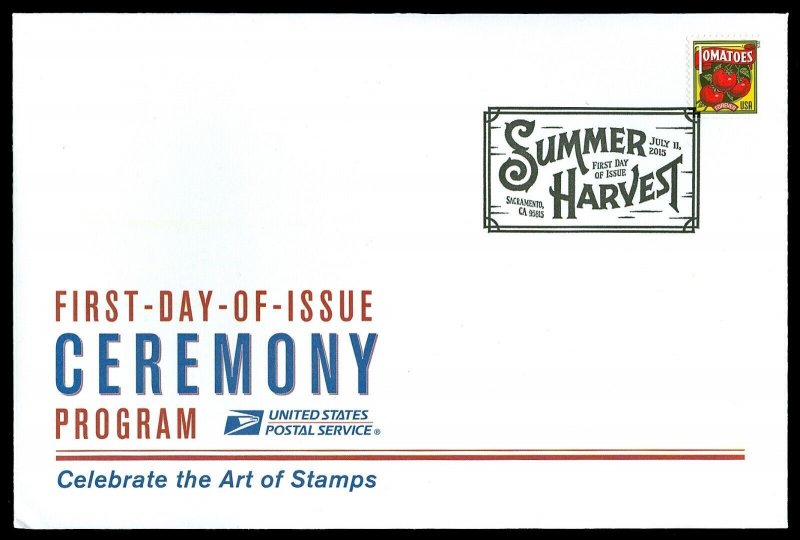 Scott 5007 Forever Summer Harvest First Day Cover with Ceremony Program Insert