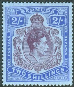 BERMUDA-1938-53 2/- Deep Purple & Ultramnarine Grey-Blue mounted mint Sg 116