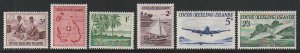 1963 Cocos Islands - Sc 1-6 - MNH VF - 6 single - First Stamps