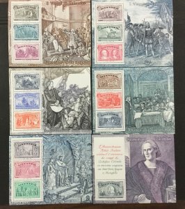 ITALY #1883-1888, 1992 SET OF 6 COLUMBUS MINI SHEETS, MNH Columbians