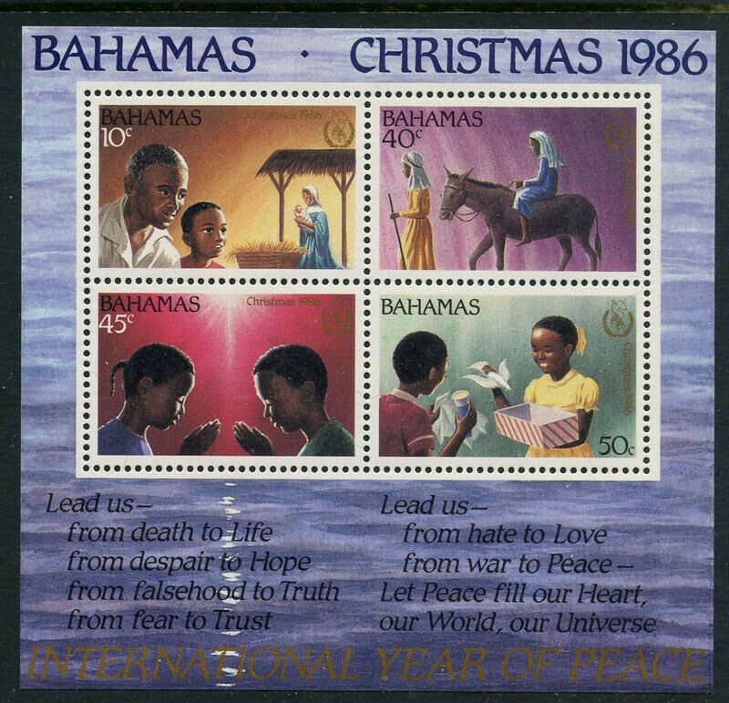 Bahamas 1986 Christmas S/S Sc# 624a NH