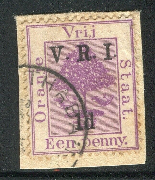 ORANGE FREE STATE;   1900 V.R.I. surcharged value 1/1d.  + VARIETY