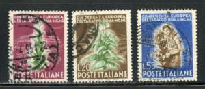 ITALY Scott #544-546, Sassone #629-631, Used, Cat. $56.25