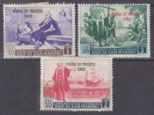 1952 San Marino 477-479 MLH Columbus - Overprint