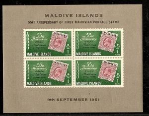 Maldive Isls.  86a MNH 1961 Stamp Centenary Sheet