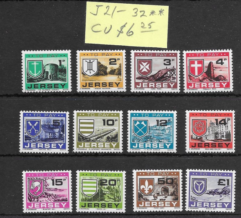 Jersey #J21-J32 MNH - Stamp Set - CAT VALUE $6.25