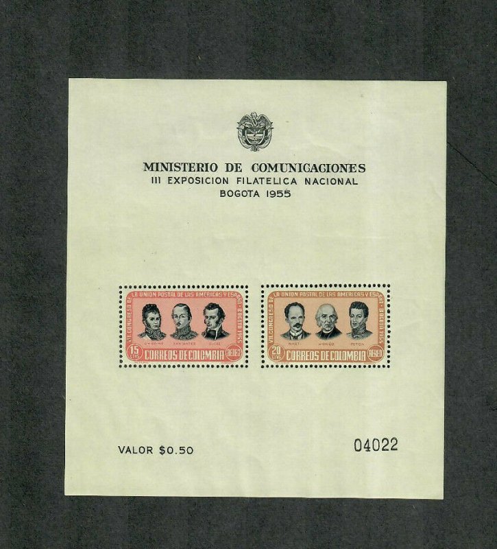 Colombia Sc#c278a M/H/VF, S/S, Cv. $30