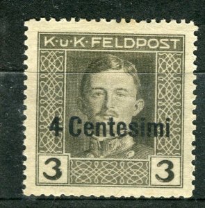 AUSTRIA; 1918 KUK Italian FELDPOST surcharged issue Mint hinged 4c. value