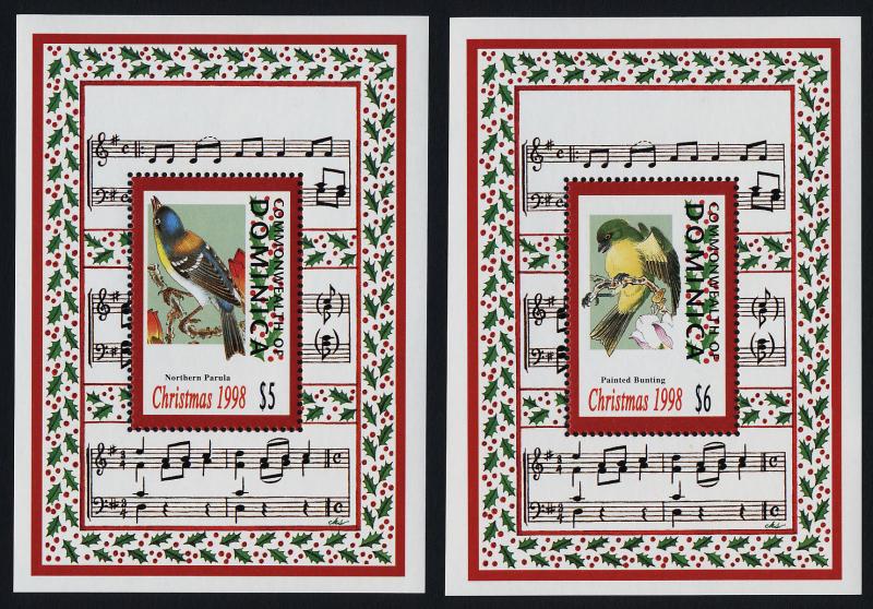 Dominica 2118-9 MNH Christmas, Birds, Music 