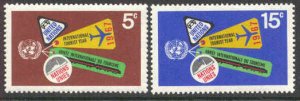 UN-NY #175-76 Tourist Year (Luggage Tags)  1967 (2)  Mint NH