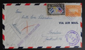 1940 Comayaguela Honduras Lati Airmail Cover To Breslau Germany Ruth Shonstein