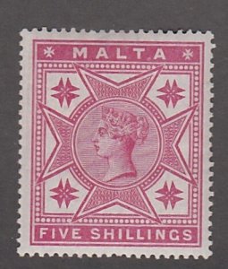 Malta # 14, Queen Victoria & Maltese Cross, Mint Hinged, 1/2 of Hinged Cat.