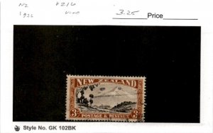 New Zealand, Postage Stamp, #216 Used, 1936 Mt. Egmont (AB)