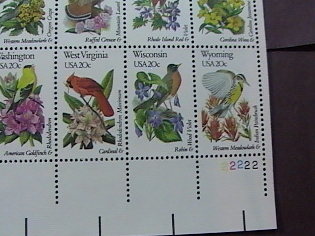 U.S.# 1953A-2002A(2002Aa)-MINT/NH-PANE OF 50--STATE BIRDS & FLOWERS--1982
