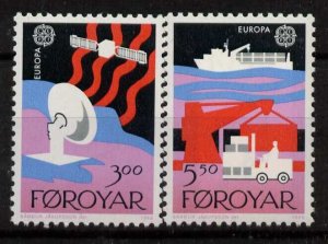 Faroe Islands 173-4 MNH EUROPA, Satellite, Ship