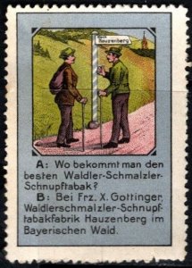 Vintage German Poster Stamp Waldlerschmalzler Snuff Factory Hauzenberg