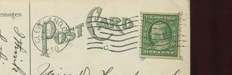 Scott 352 Franklin Used Coil Stamp on Nice Post Card (352-Card 2)