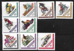 Hungary 1962 Racing Motorcyclist Sc 1475-1483 MNH A2997