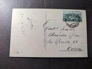 1935 Italy RPPC Postcard Cover Milan Local Use Panoramic View